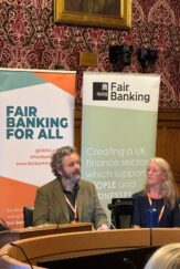 Michael Sheen, actor and activist and Sam Rex-Edwards, Finance Innovation Lab