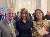 Photo of The Chancellor, Rachel Reeves, with Bob Annibale and Theodora Hadjimichael at Mansion House