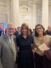Photo of The Chancellor, Rachel Reeves, with Bob Annibale and Theodora Hadjimichael at Mansion House